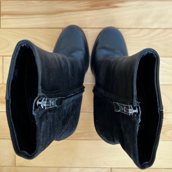Sam Edelman leather suede black booties block heel size 6.5 - Picture 10 of 10